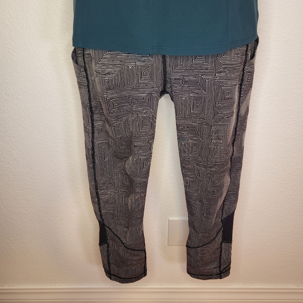 Lululemon Athletica Pace Rival crop leggings in Maze Jacquard size 8